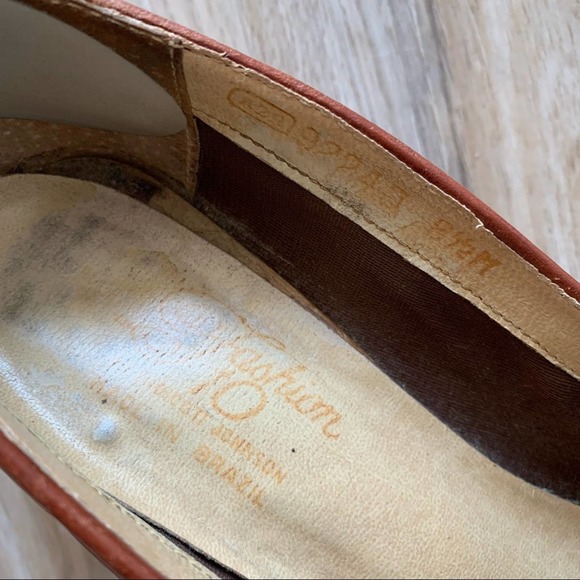 VINTAGE 1970s Tassel Fringe Brogue Stacked Heels Women's Size 8 - Picture 6 of 10